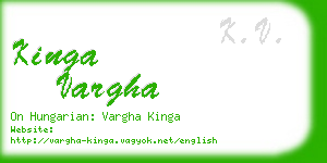 kinga vargha business card